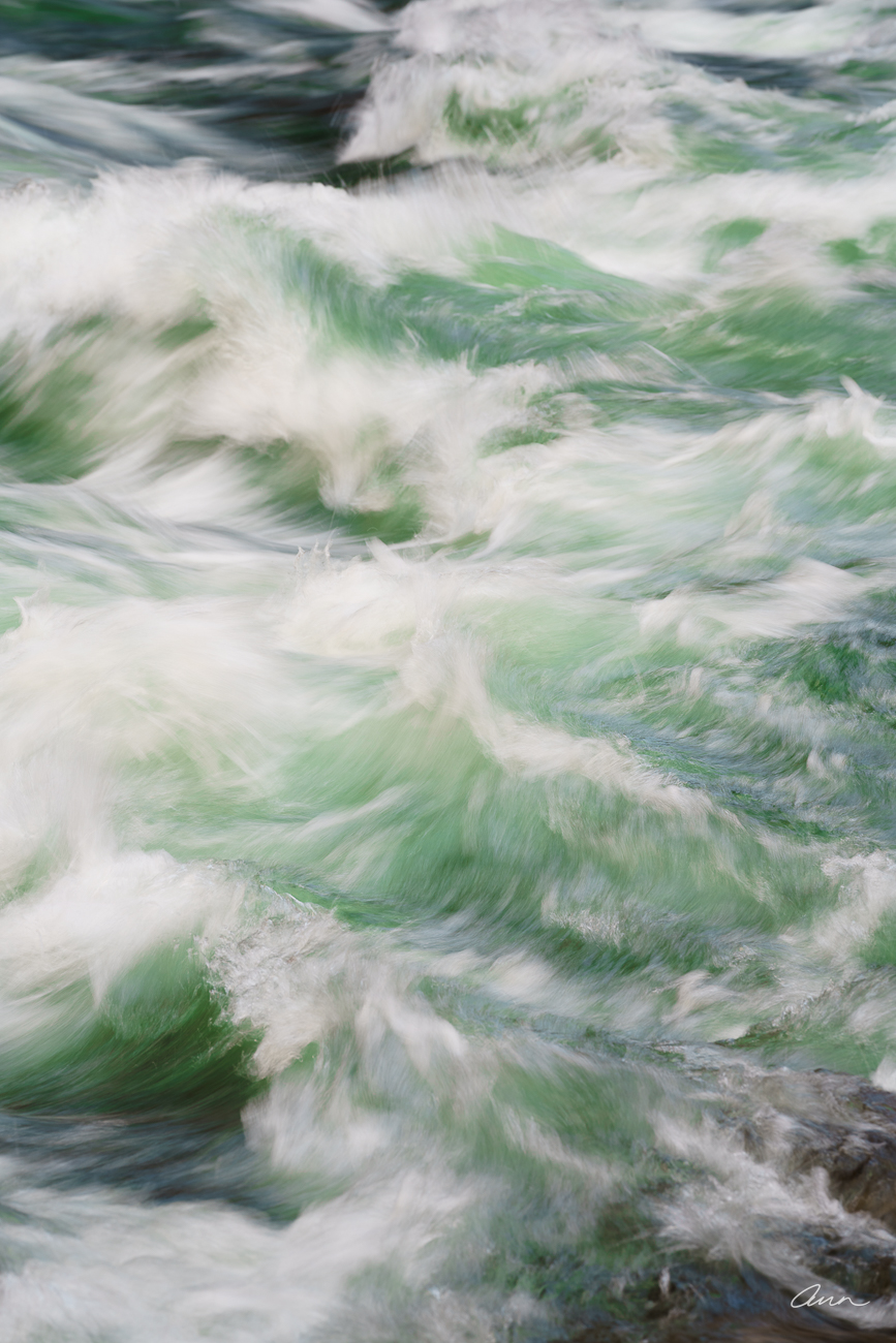 close up of Colorado River water in a rapid.