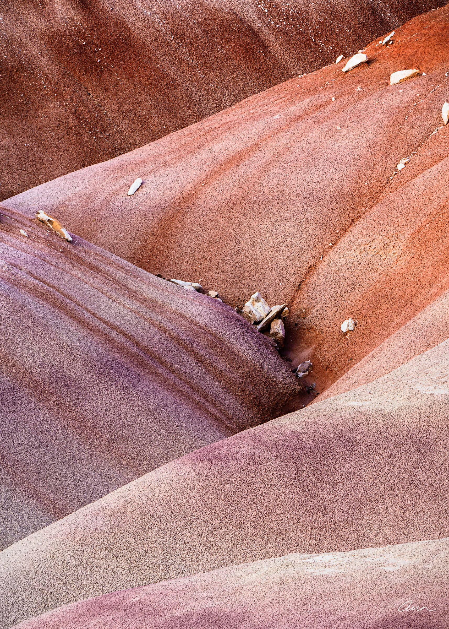 Bentonite Hills with rust and mauve colors