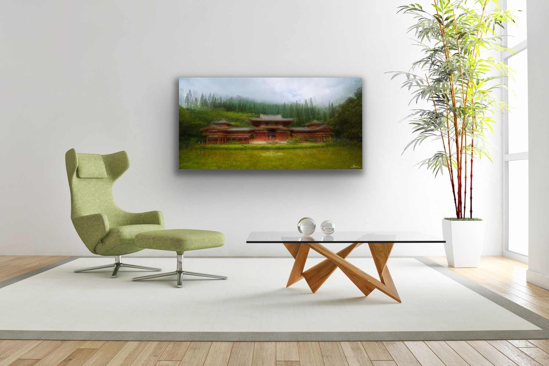 living-room-bamboo-color-scheme-wall-art